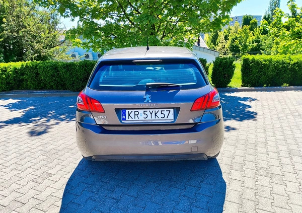 Peugeot 308 cena 48400 przebieg: 62000, rok produkcji 2018 z Kraków małe 137